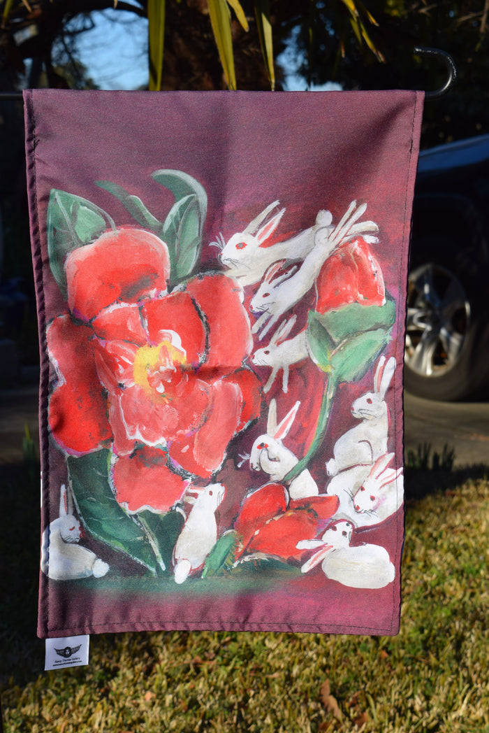 Garden Flags - Rabbits & Flowers