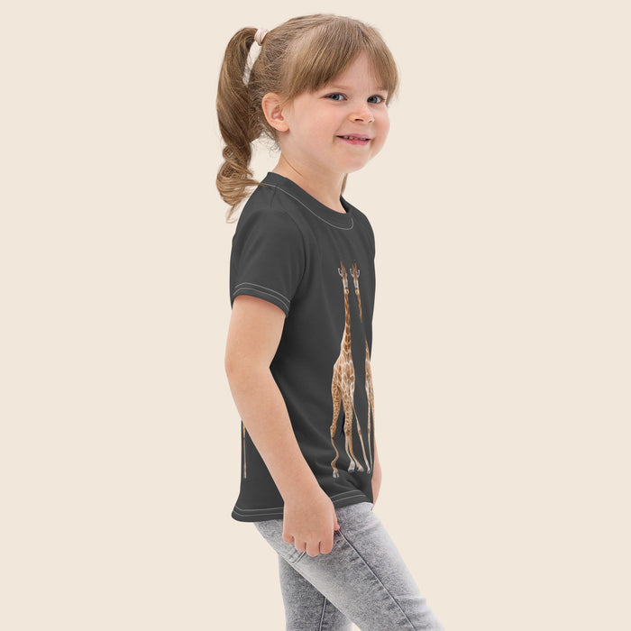 Giraffe Print Kids Cotton T-Shirt | All-Over Print