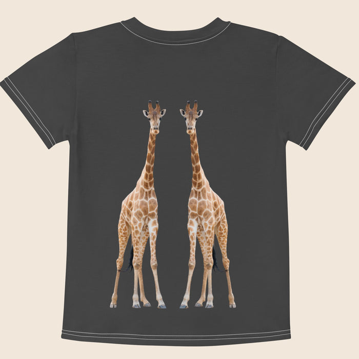 Giraffe Print Kids Cotton T-Shirt | All-Over Print