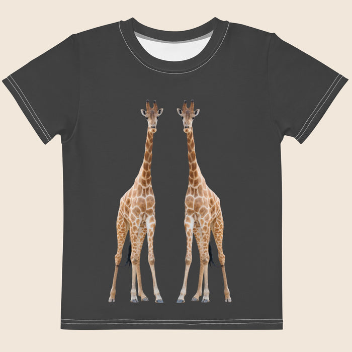 Giraffe Print Kids Cotton T-Shirt | All-Over Print