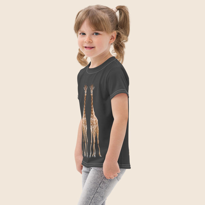 Giraffe Print Kids Cotton T-Shirt | All-Over Print