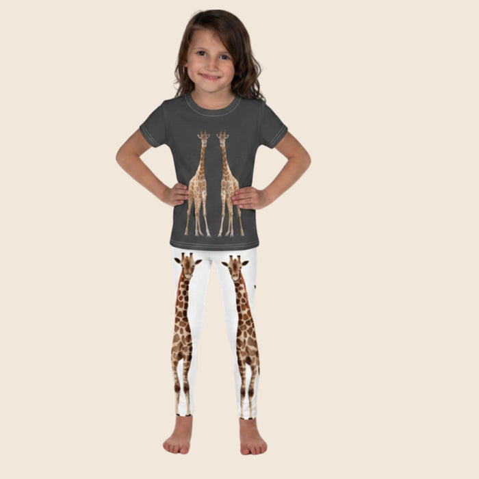Giraffe Print Kids Cotton T-Shirt | All-Over Print
