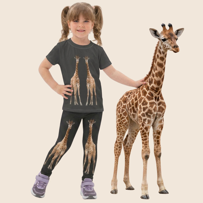 Giraffe Print Kids Matching Set | Leggings & Top