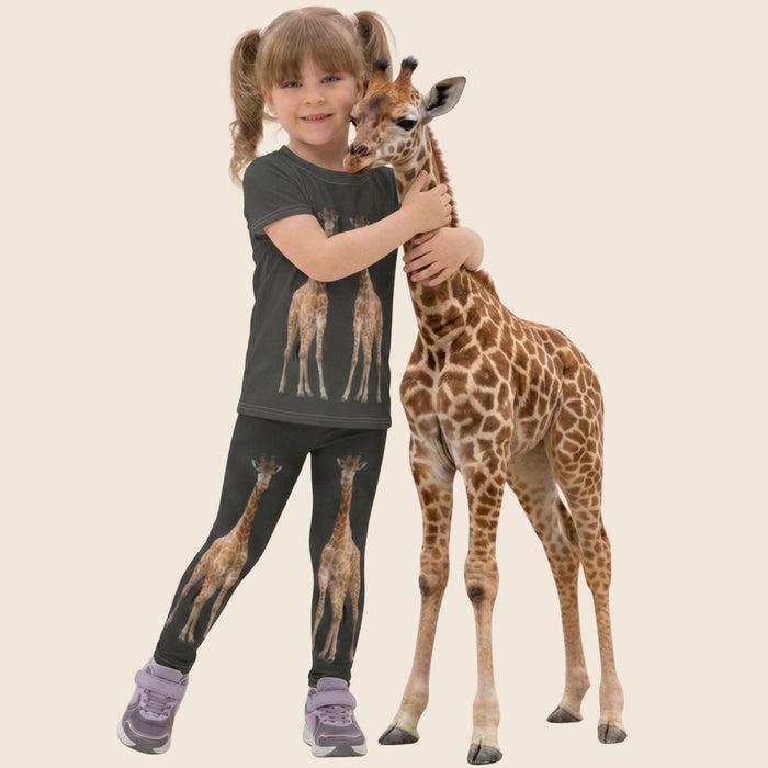 Giraffe Print Kids Matching Set | Leggings & Top