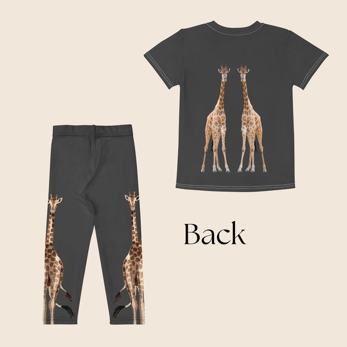 Giraffe Print Kids Matching Set | Leggings & Top