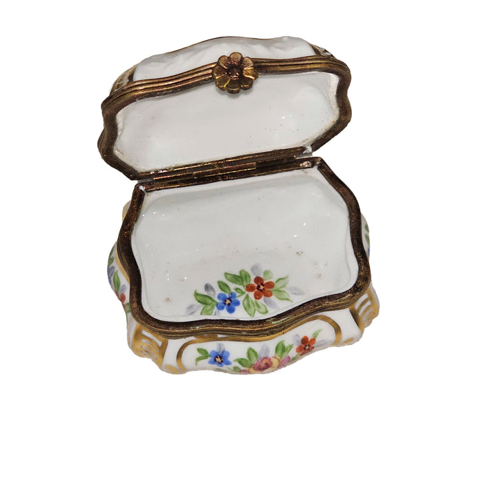Scalloped Floral Limoges Box Porcelain Limoges traditional French Trinket Box