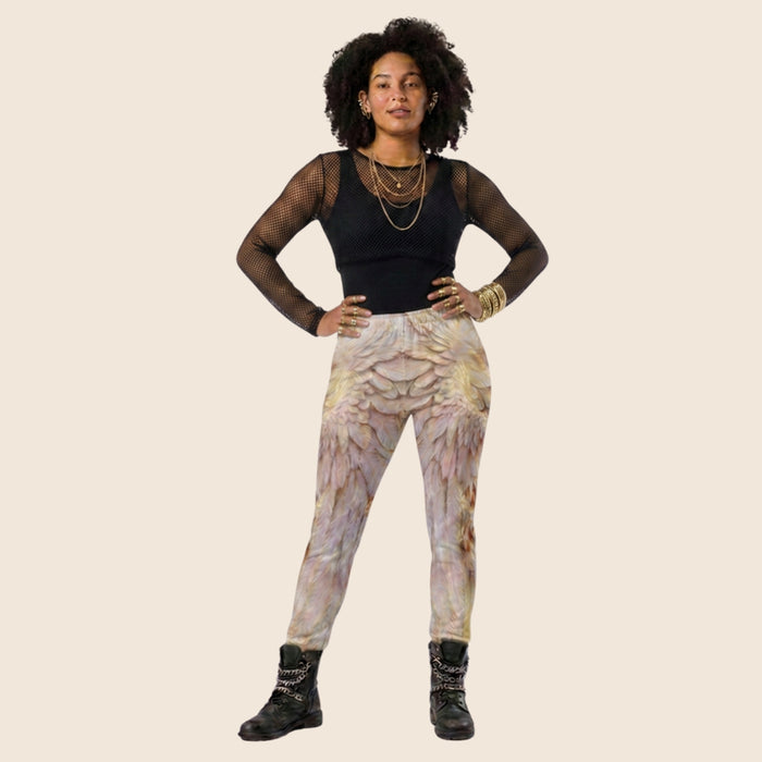 Golden Wings Print Women's Recycled Joggers — All-Over Print Festival Pants