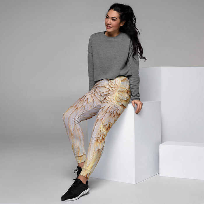 Golden Wings Print Women's Recycled Joggers — All-Over Print Festival Pants