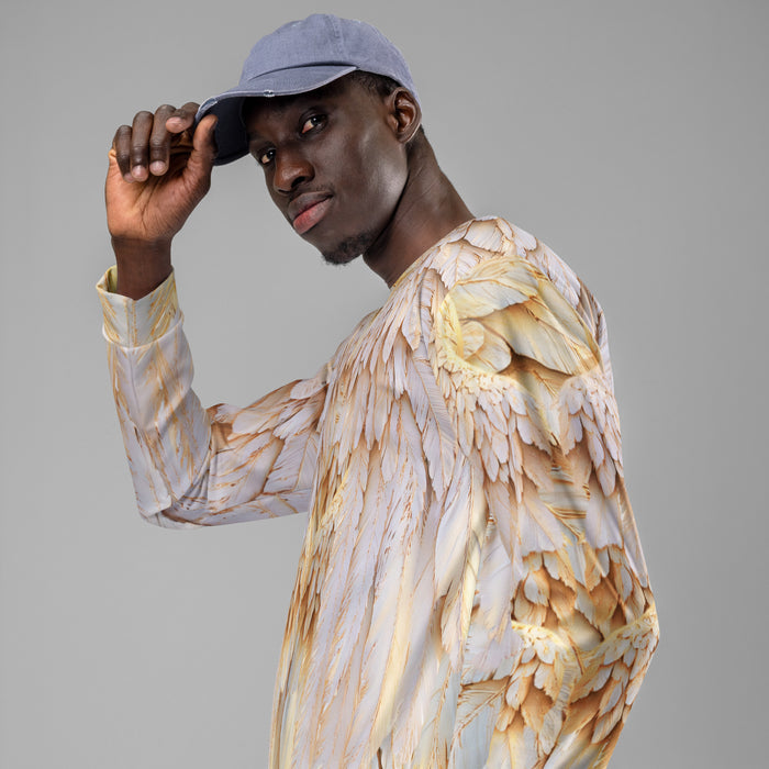 Golden Wings Unisex Sweatshirt — All-Over Print Festival & Streetwear