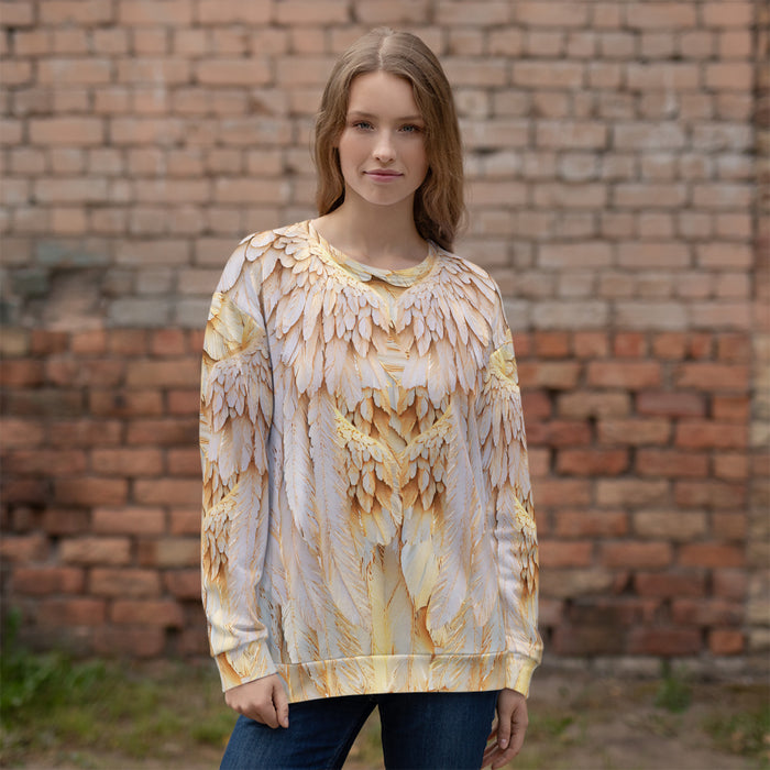 Golden Wings Unisex Sweatshirt — All-Over Print Festival & Streetwear