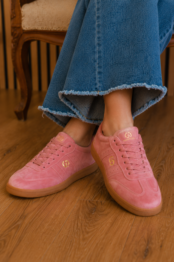 Goodsole 2001 Parallel Sneakers in Candle Red Suede