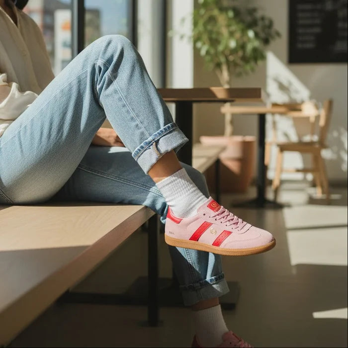 Goodsole Parallel Pink & Red Suede Sneakers