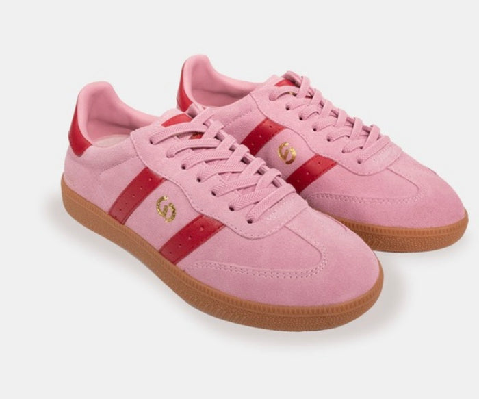 Goodsole Parallel Pink & Red Suede Sneakers
