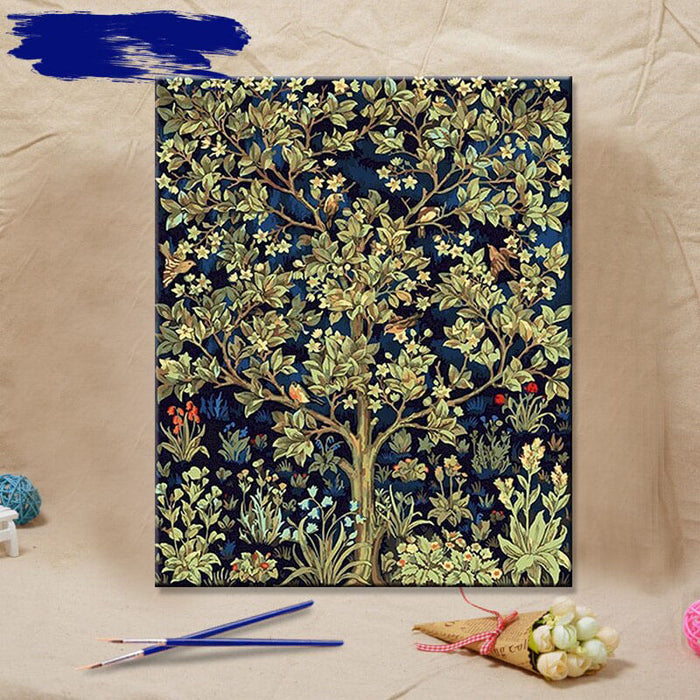 Green tree paint by numbers kit