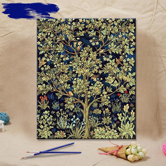 Green tree paint by numbers kit