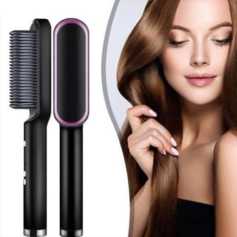 Hair Straightener Brush Heated Comb