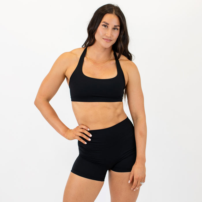 Black Halter Bra - Light Support