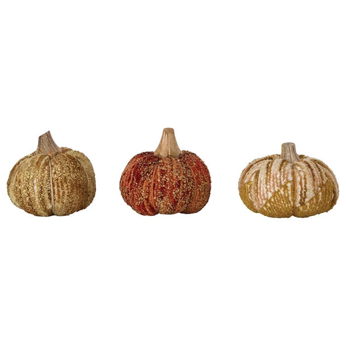 Handmade Chenille Fabric Pumpkin