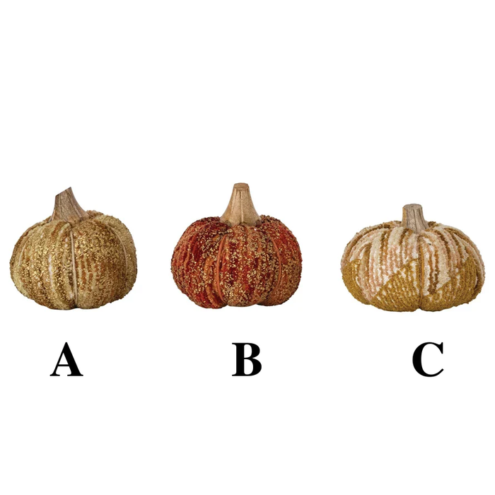 Handmade Chenille Fabric Pumpkin