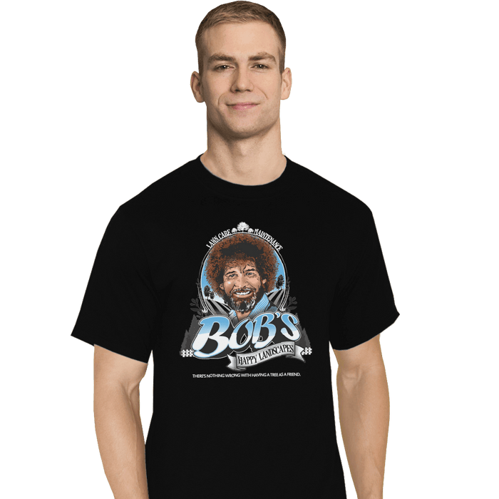 Shirts T-Shirts, Tall / Large / Black Happy Landscapes