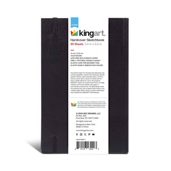 Hardcover Sketchbook - 5.5” x 8.5” 80 sheets