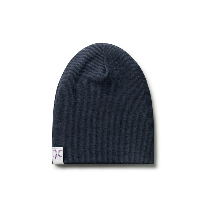 hat ribbed beanie - denim