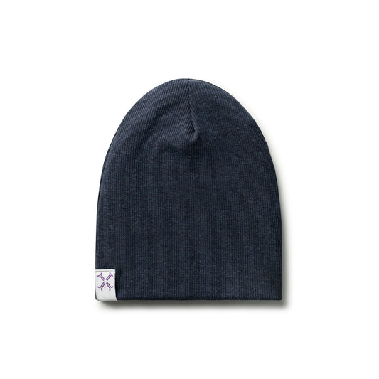 hat ribbed beanie - denim