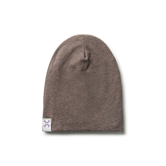 hat ribbed beanie - maple