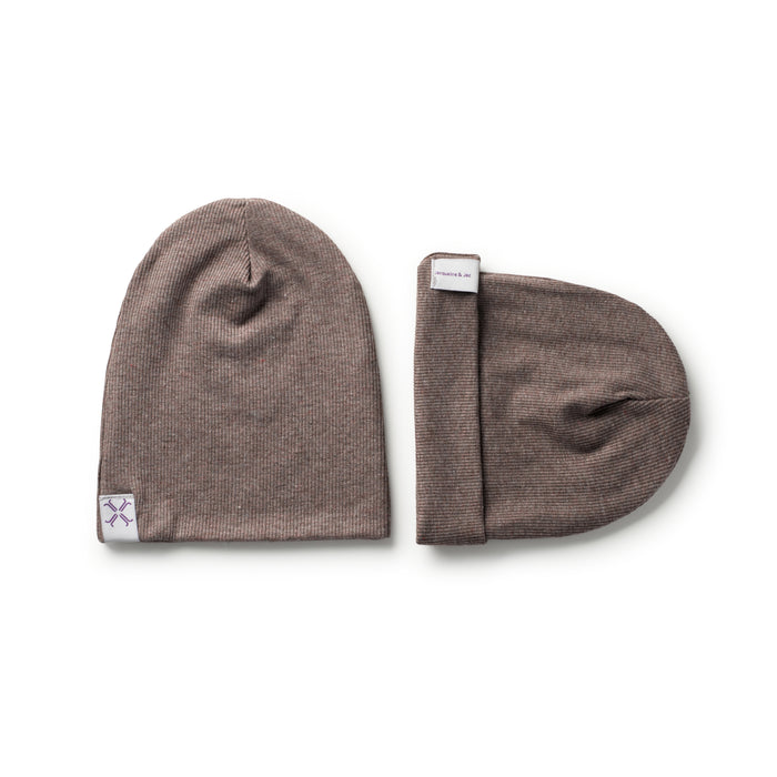 hat ribbed beanie - maple