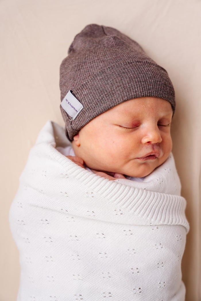hat ribbed beanie - maple