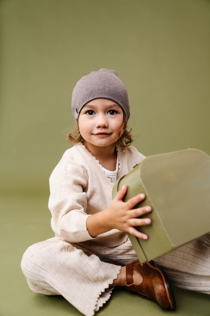 hat ribbed beanie - maple
