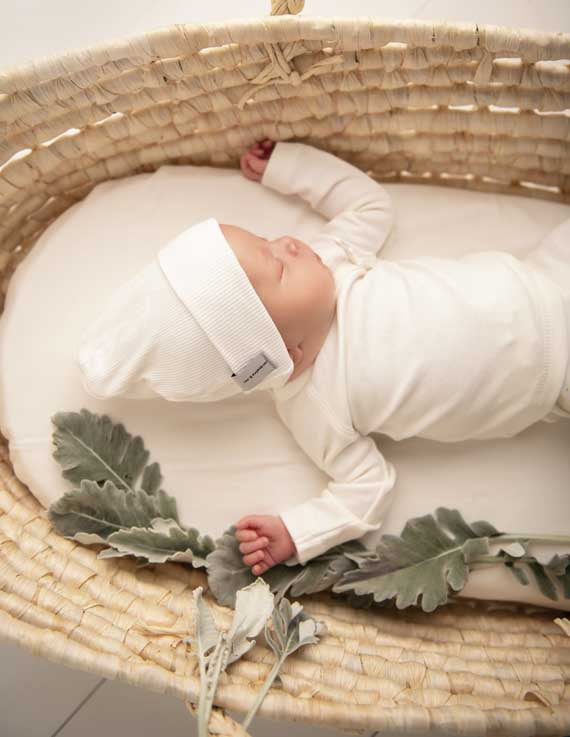 hat ribbed beanie - natural white