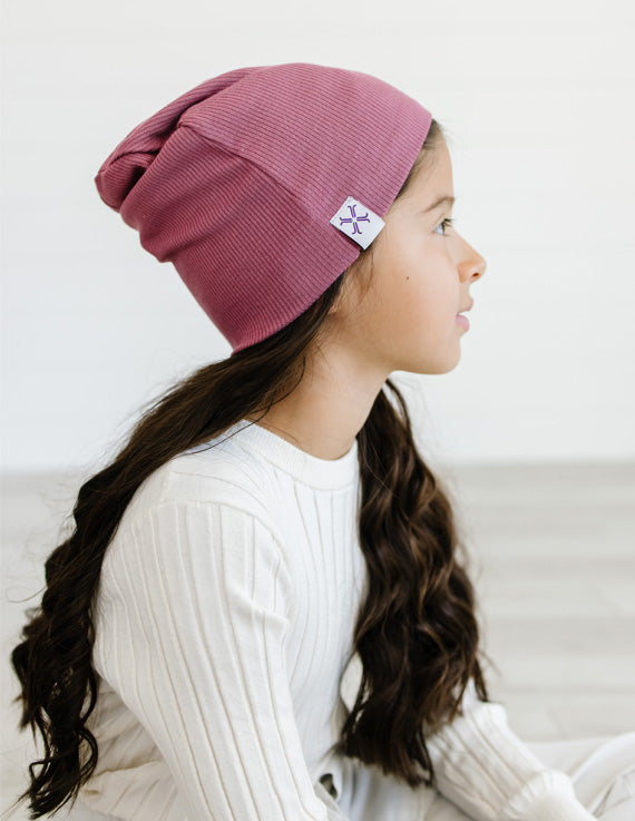 hat ribbed beanie - wine