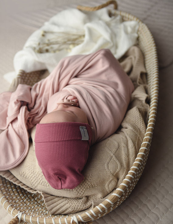hat ribbed beanie - wine