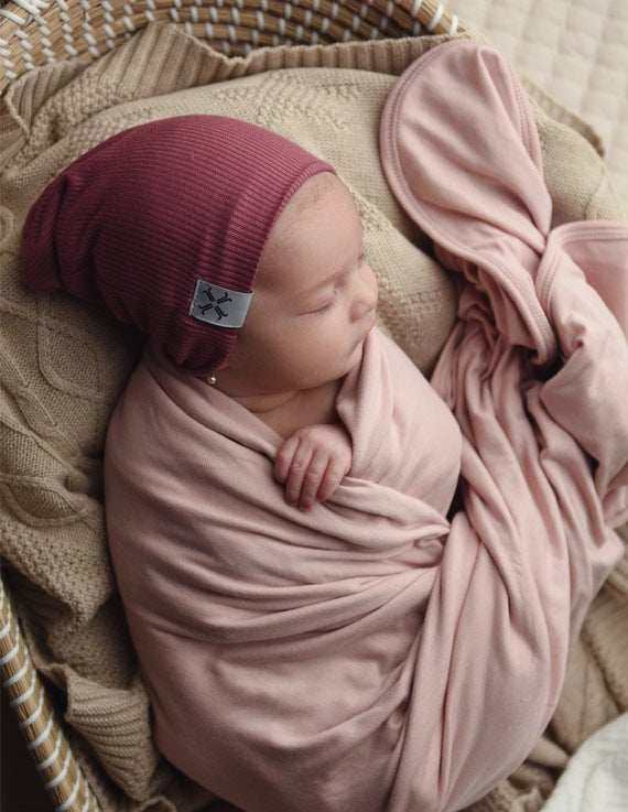 hat ribbed beanie - wine