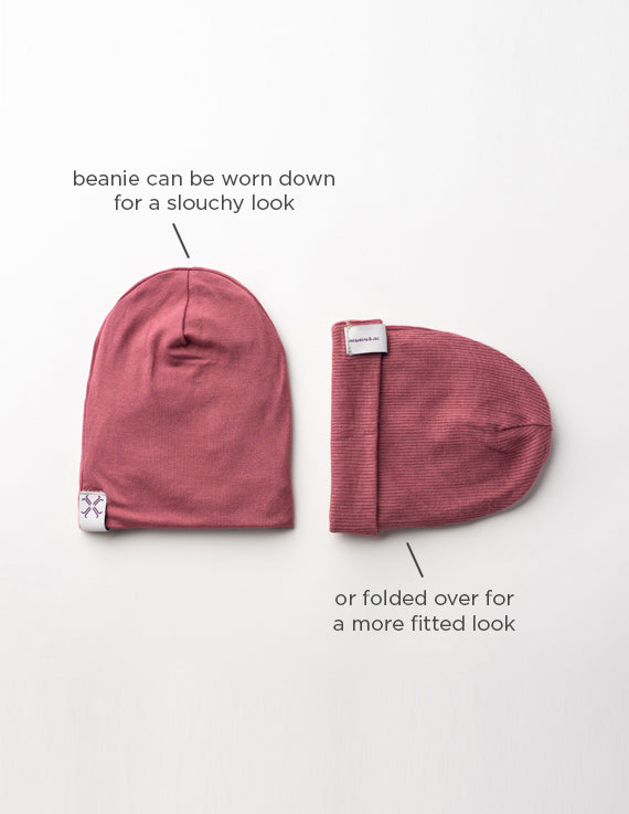 hat ribbed beanie - wine