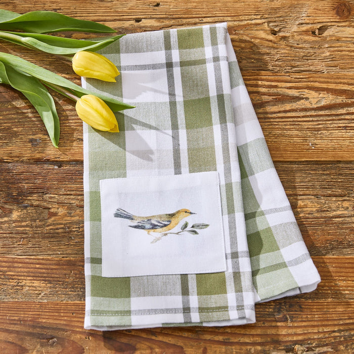 Hayson Sage Plaid Goldfinch Dishtowel-Lange General Store