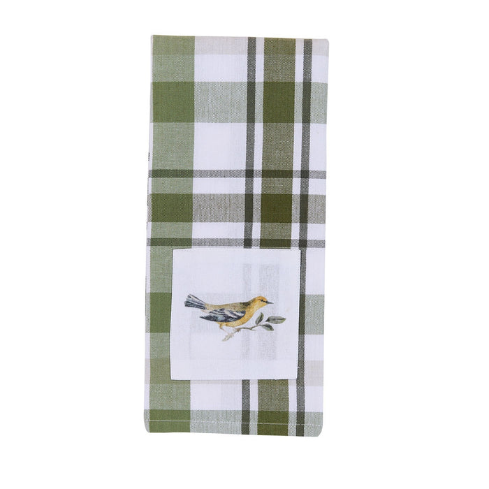 Hayson Sage Plaid Goldfinch Dishtowel-Lange General Store