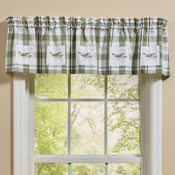 Hayson Sage Plaid Patch Valance-Lange General Store