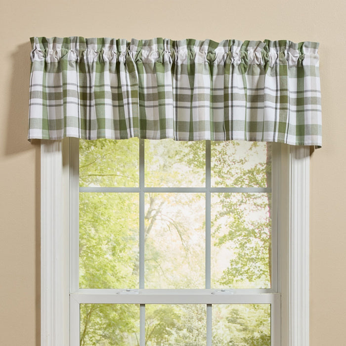 Hayson Sage Plaid Valance-Lange General Store