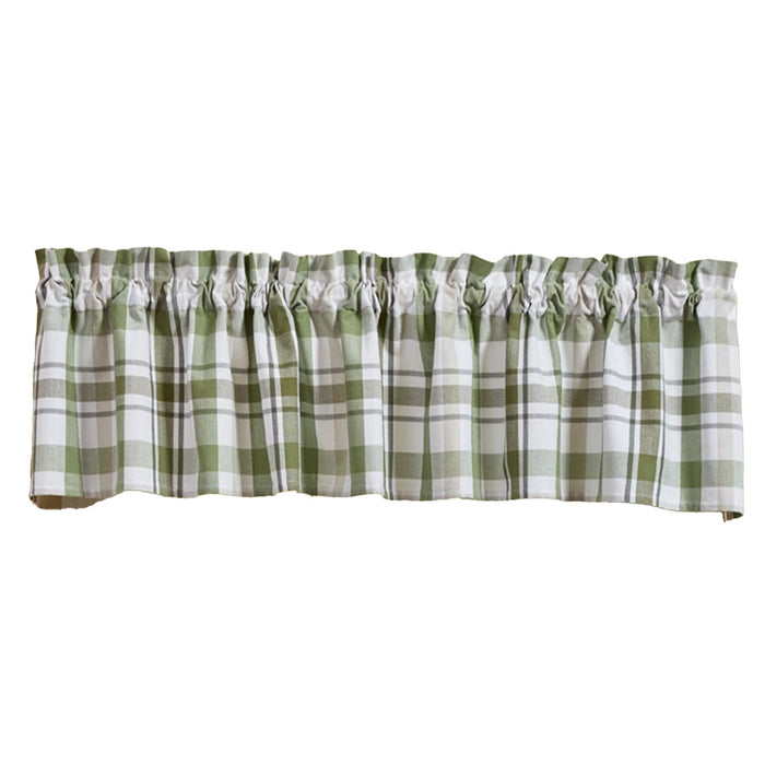 Hayson Sage Plaid Valance-Lange General Store