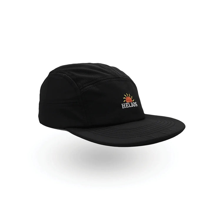 Helios Ultralight 7 Panel Running Cap | Soft Brim | Black