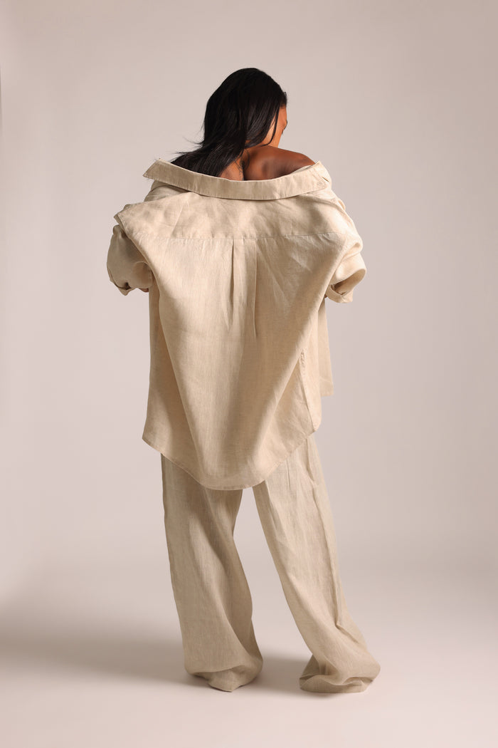 Heritage Linen Button Down - Sand