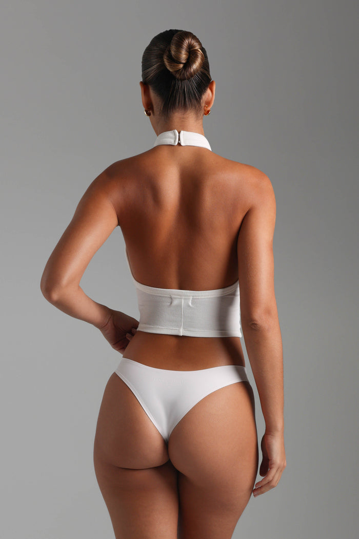 High Neck Top - White