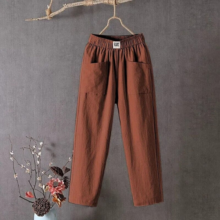 High waisted wide trousers