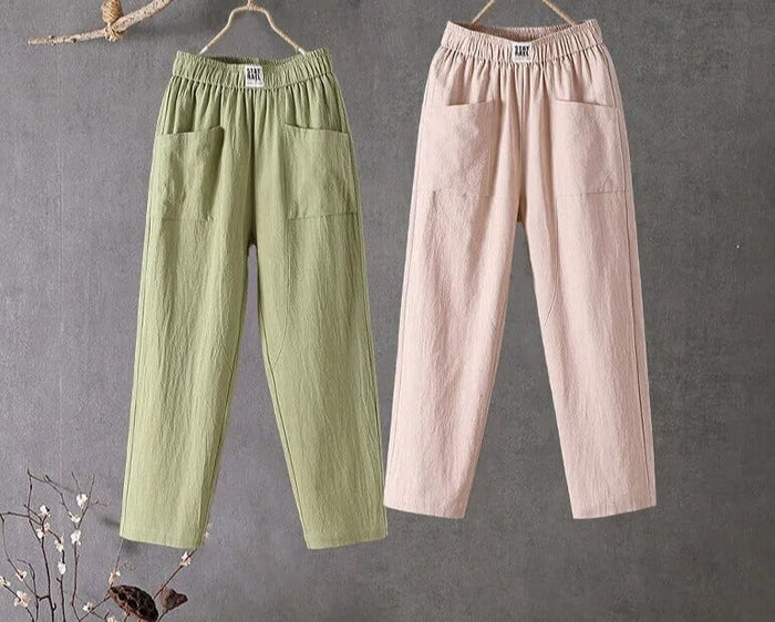 High waisted wide trousers