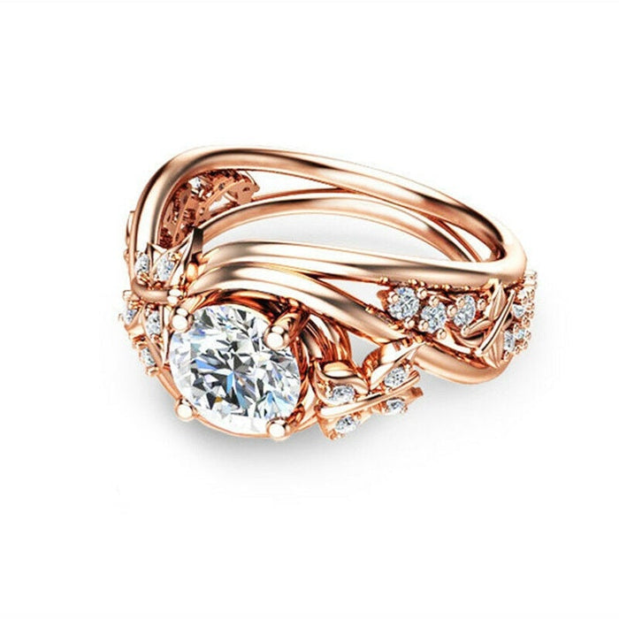 Hollow Rock Crystal Butterfly Flower Ring