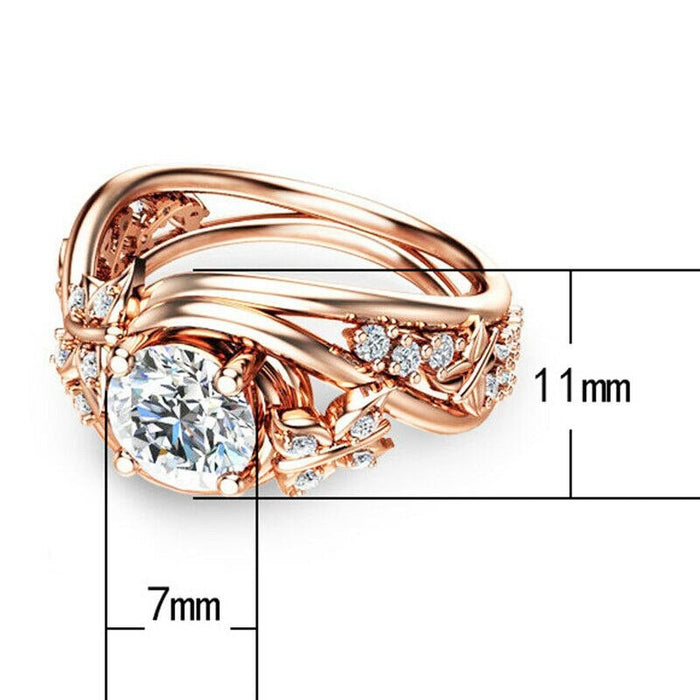 Hollow Rock Crystal Butterfly Flower Ring