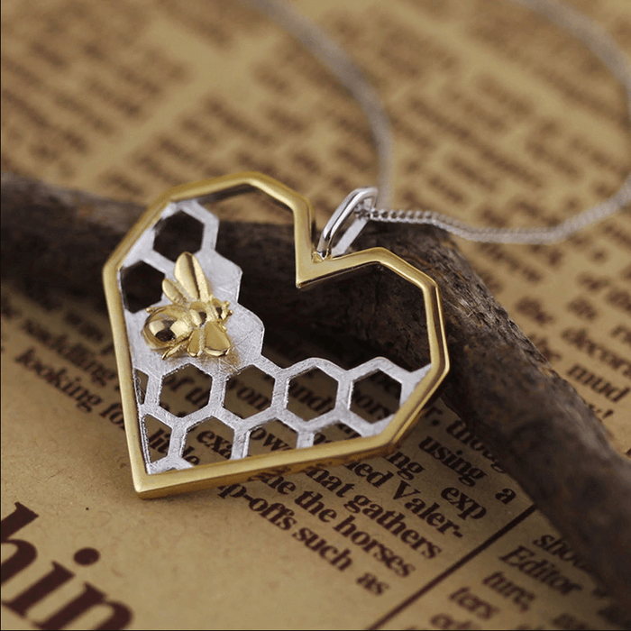 Honeycomb Heart Necklace