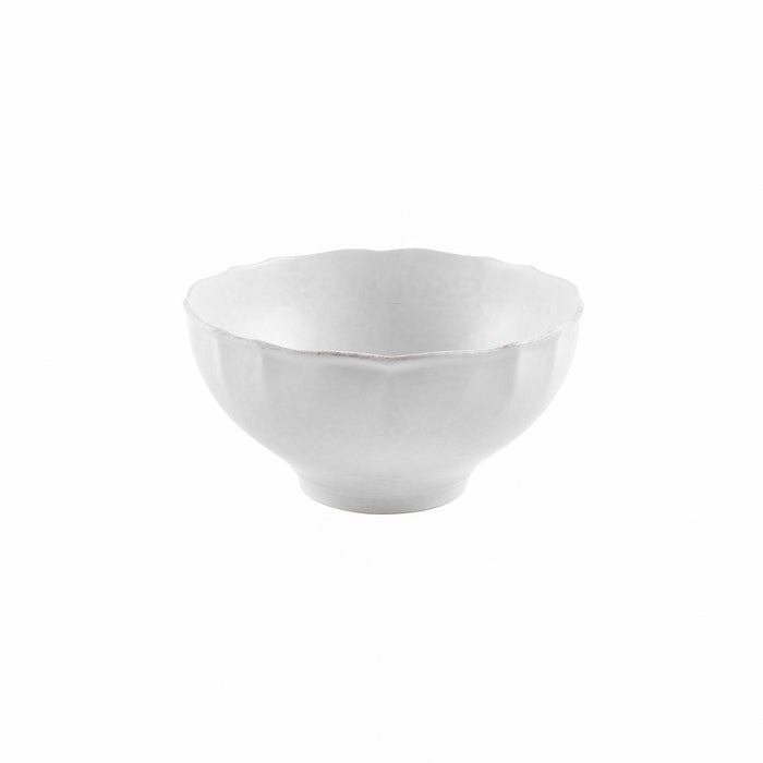 Impressions White Stoneware Serving Bowl — overall form and detail